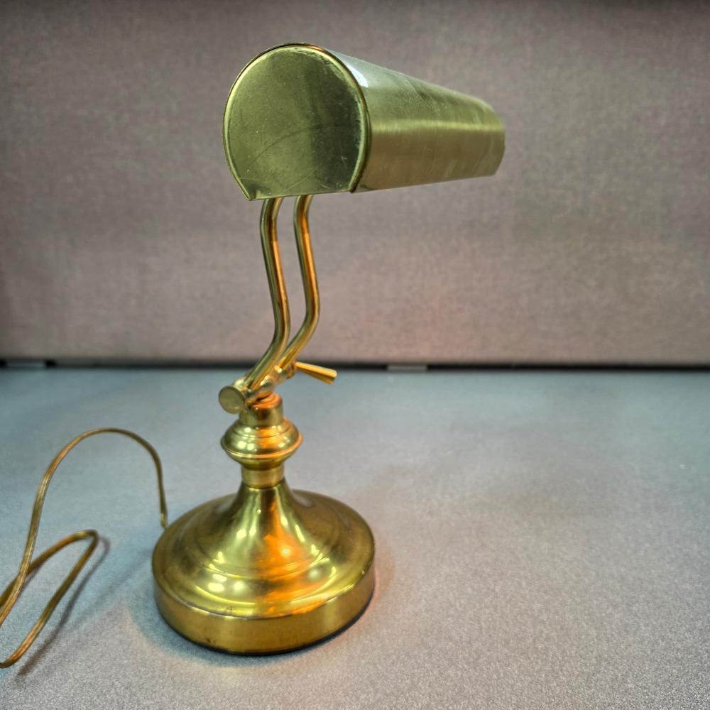 Vintage Brass Piano Desk Lamp Adjustable Arm Shade Gold Finish